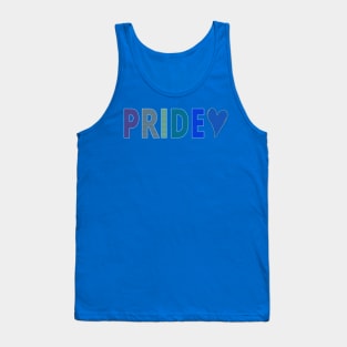 LBGT Ally Pride Rainbow Heart LBGTQ text in text graphic Tank Top